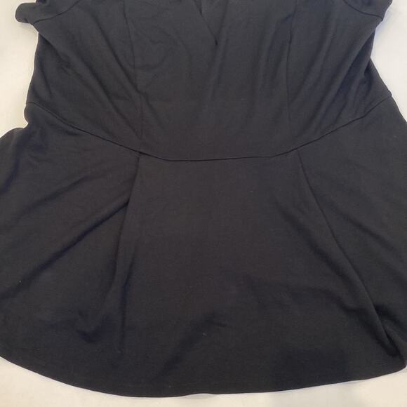 Lane Bryant Short Sleeve Blk Off Shoulder Peplum Pleat Top Stretch NWT Sz 18/20 - Picture 2 of 14